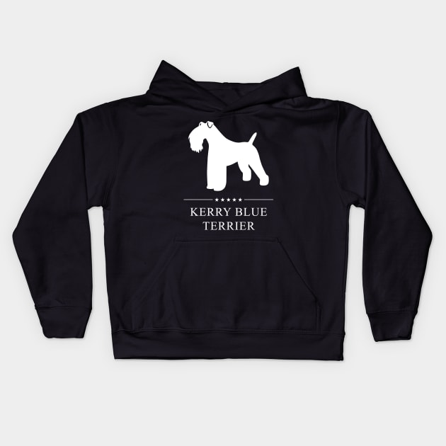 Kerry Blue Terrier Dog White Silhouette Kids Hoodie by millersye